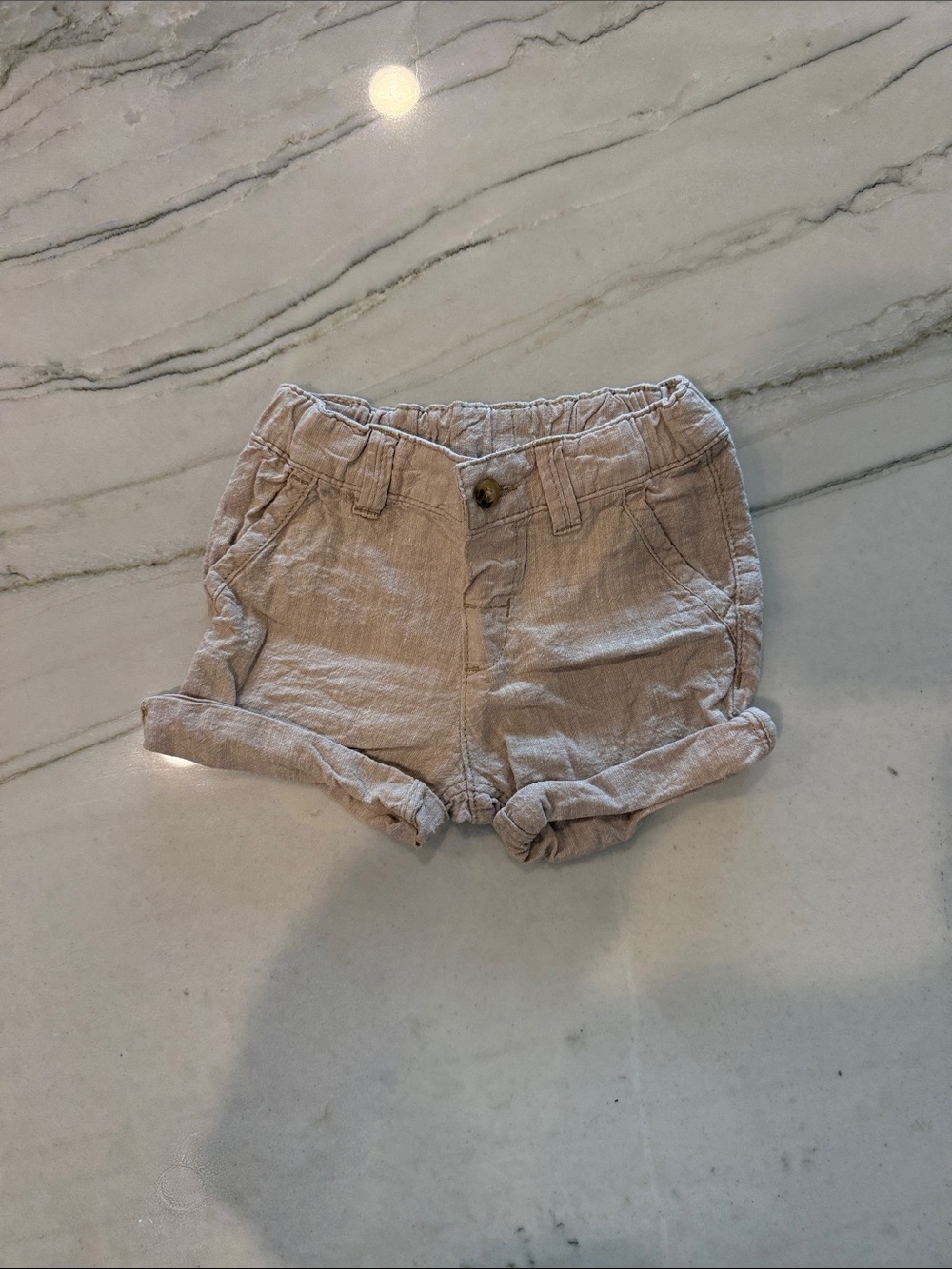 H&M Baby Linen-Blend Roll-Cuff Shorts